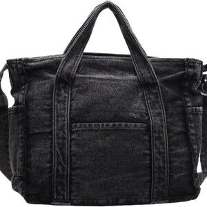 Denim Tote Bags for Women Jean Purse Casual Denim Handbag Large Capacity Crossbo